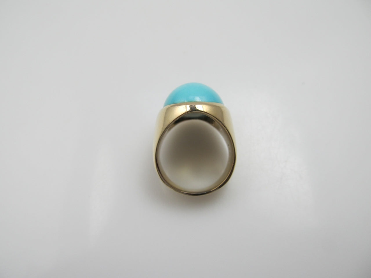 14k Yellow Gold Ring With Robin's Egg Blue Turquoise