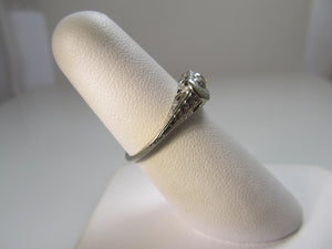 Vintage double diamond filigree ring