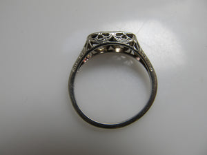 Vintage double diamond filigree ring