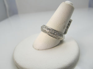 Platinum Double Row Band With .75cts In Diamonds.