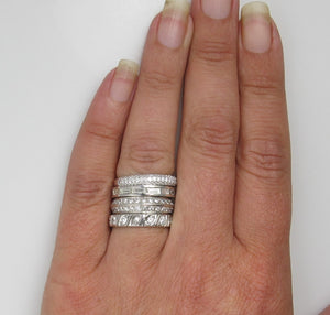 Platinum Double Row Band With .75cts In Diamonds.