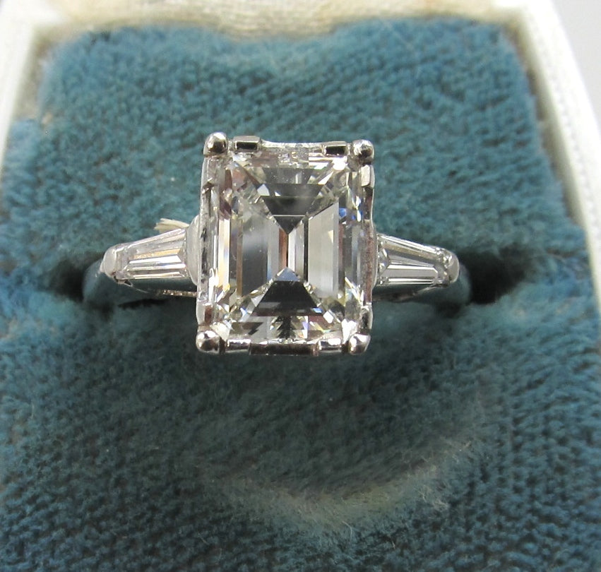 Platinum Engagement Ring With A 2.13ct Emerald Cut Diamond