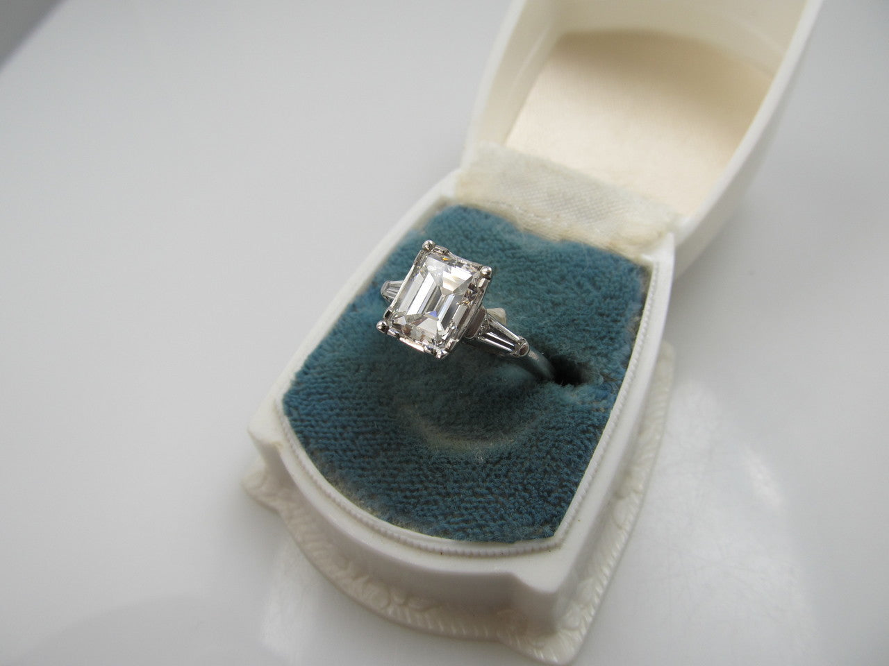 Platinum Engagement Ring With A 2.13ct Emerald Cut Diamond