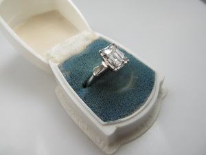 Platinum Engagement Ring With A 2.13ct Emerald Cut Diamond