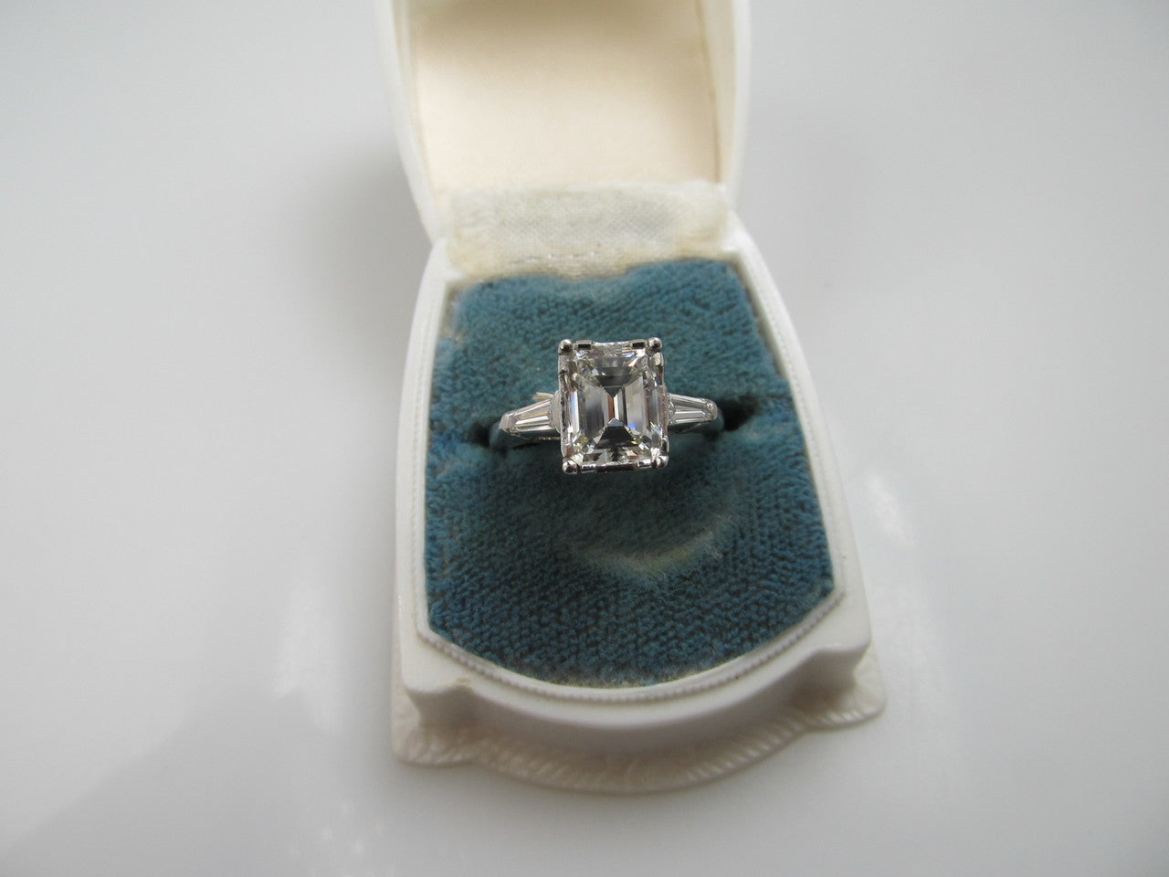 Platinum Engagement Ring With A 2.13ct Emerald Cut Diamond