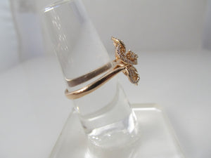 14k rose gold diamond flower ring