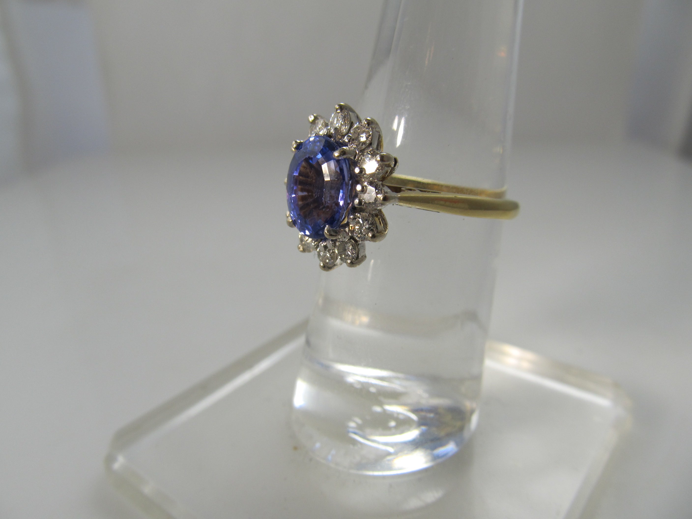 4.00ct tanzanite diamond halo ring