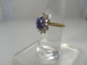 4.00ct tanzanite diamond halo ring