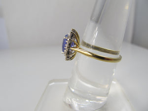 4.00ct tanzanite diamond halo ring