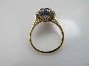 4.00ct tanzanite diamond halo ring