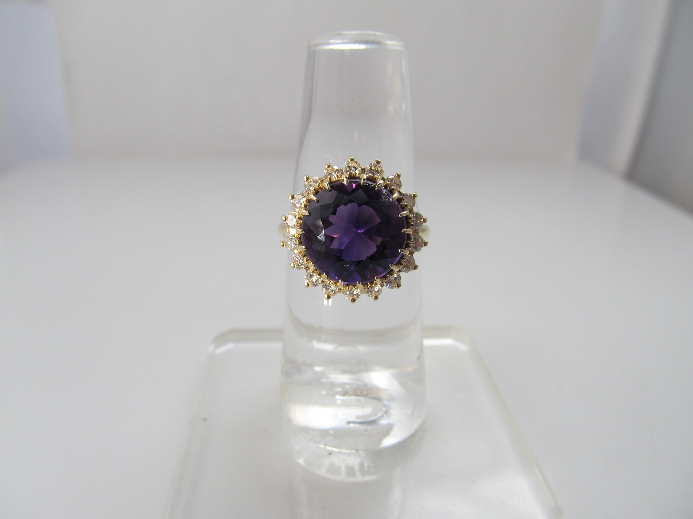 5.00ct amethyst diamond halo ring