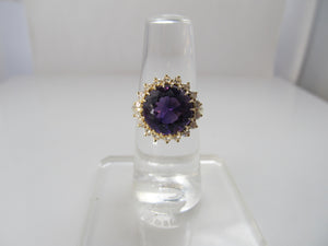 5.00ct amethyst diamond halo ring