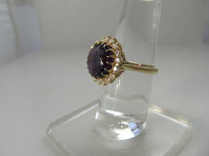 5.00ct amethyst diamond halo ring