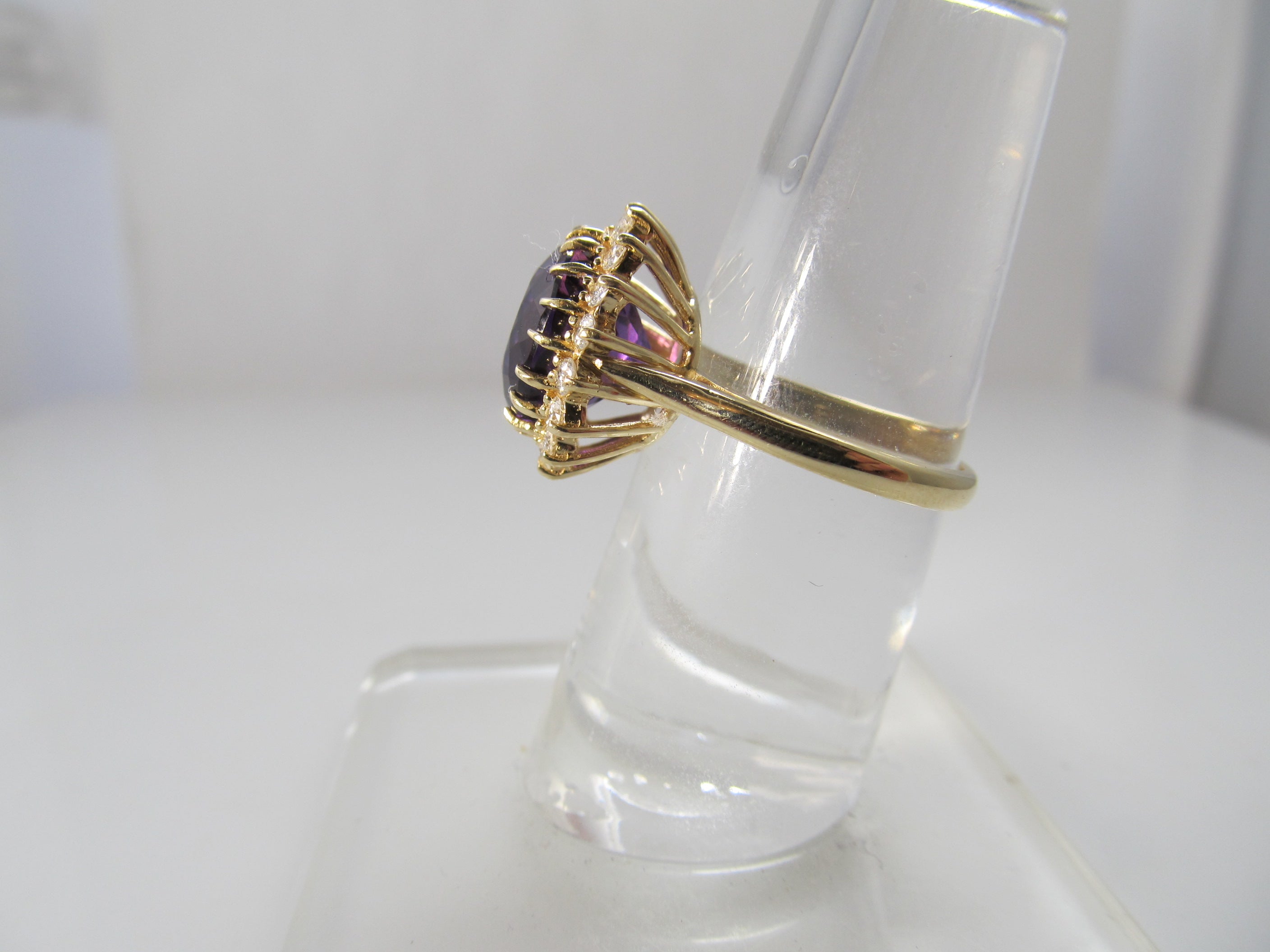 5.00ct amethyst diamond halo ring