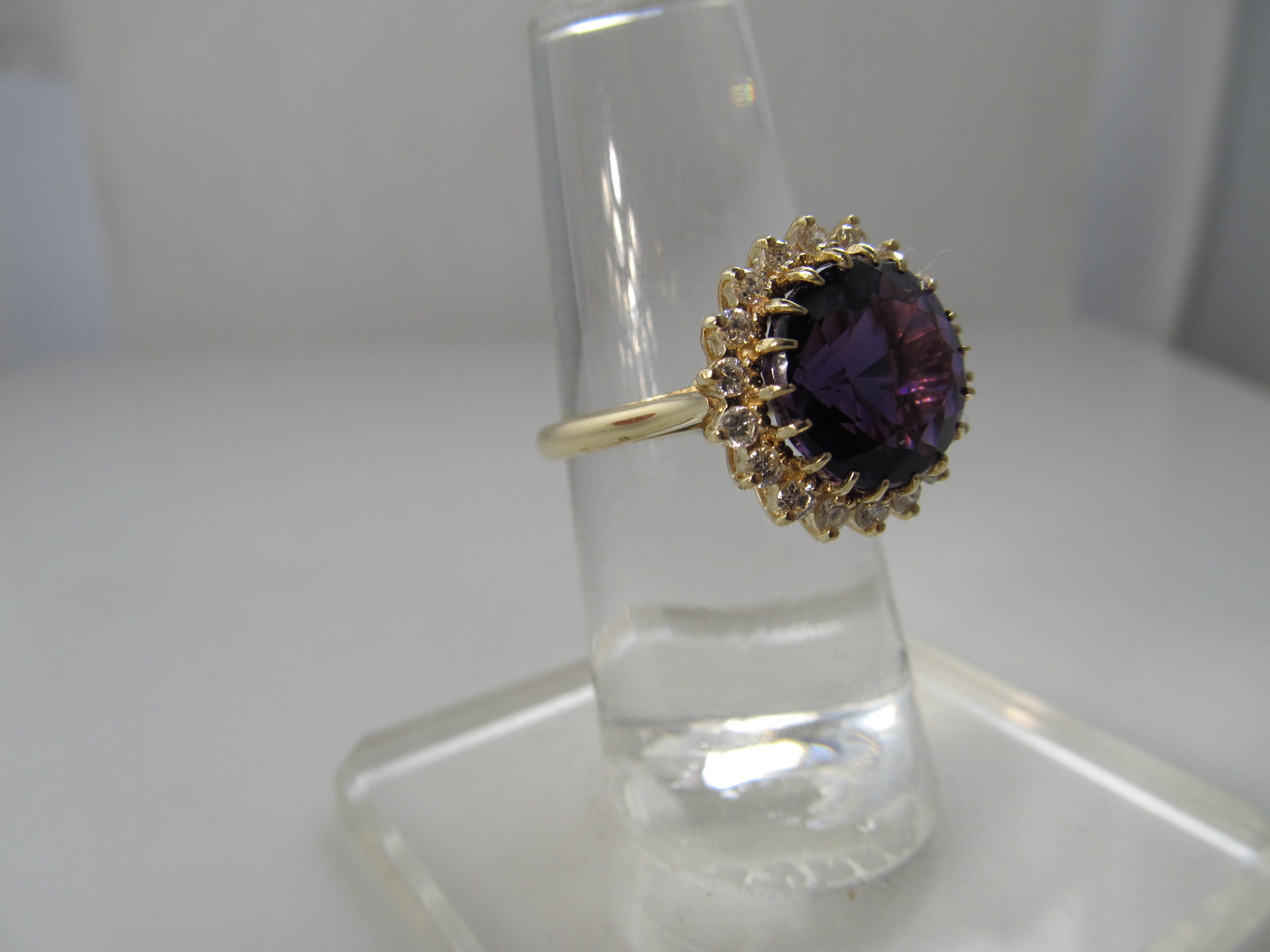 5.00ct amethyst diamond halo ring