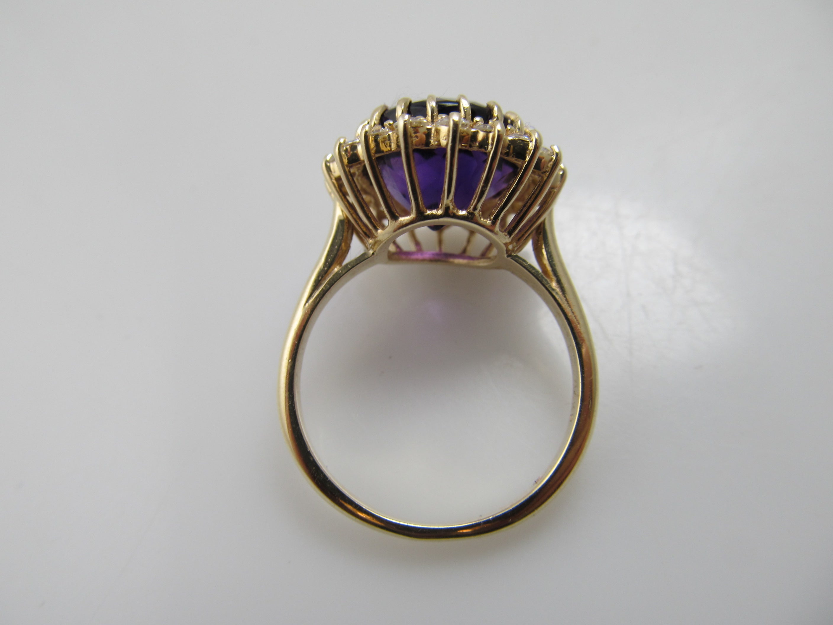 5.00ct amethyst diamond halo ring