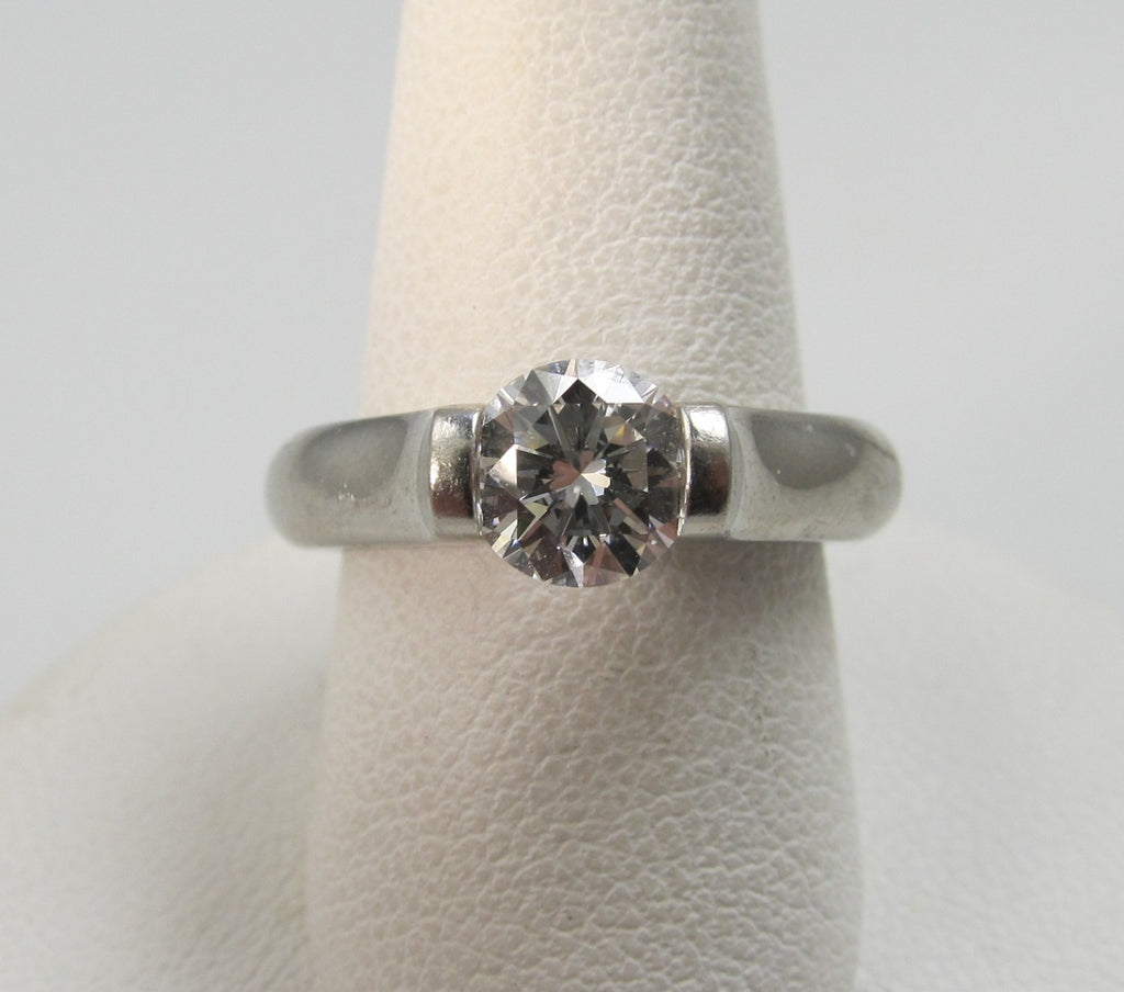 Tension Set Platinum .90 Diamond Ring By Steven Kretchmer Vvs2 F