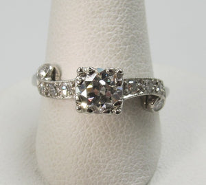 Vintage Platinum Engagement Ring With A .60ct Diamond, Circa 1920