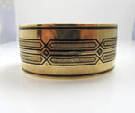 Wide Victorian 14k Yellow Gold Bangle With Enamel, Circa 1890
