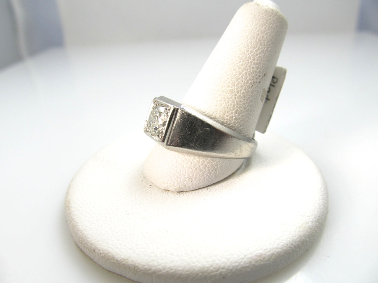 Platinum ring with a .80ct diamond, ring is dated 1933