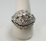 Vintage 1.55ct Tw Diamond Wedding Set, 14k White Gold