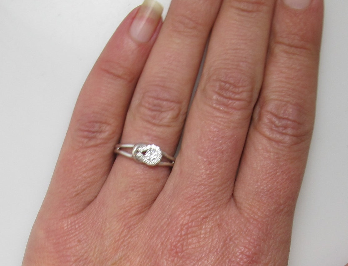 Estate 14k white gold diamond ring