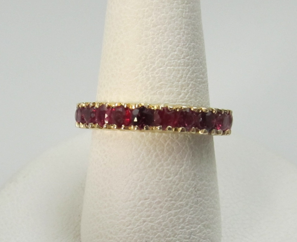 Vintage 14k Gold Eternity Band With 1.50cts In Rubies