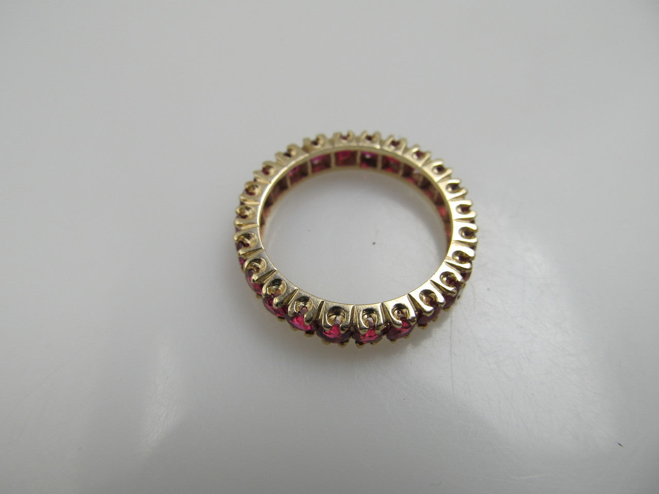 Vintage 14k Gold Eternity Band With 1.50cts In Rubies