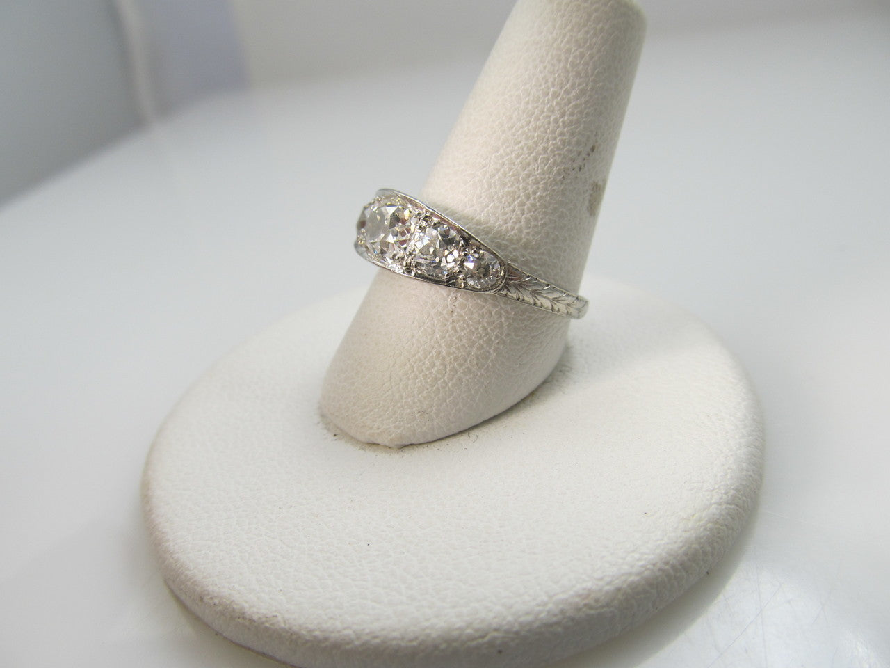 Antique Platinum Ring With 1.50cts In Diamonds, Circa 1920