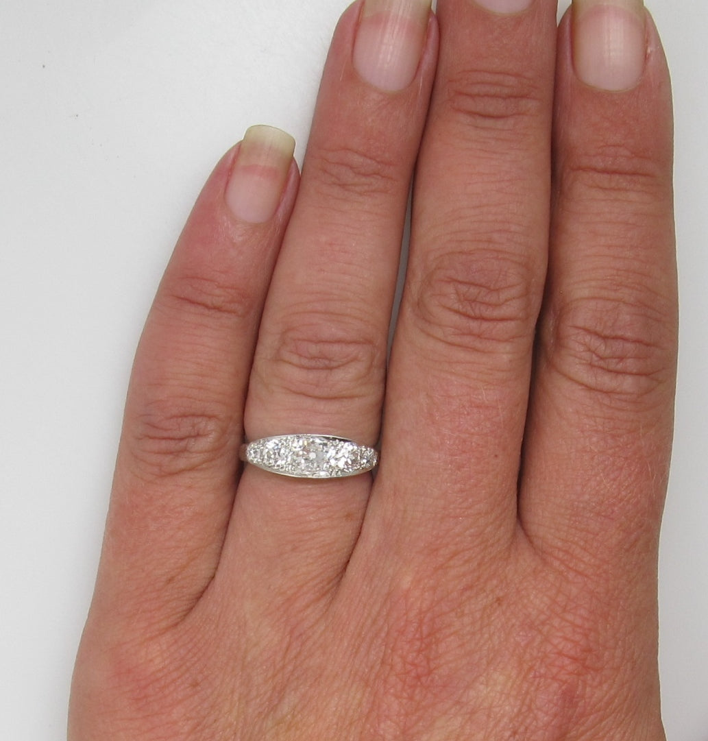 Antique Platinum Ring With 1.50cts In Diamonds, Circa 1920