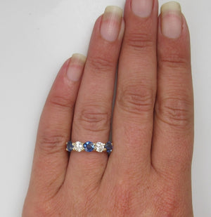 14k Gold Band With .80cts In Diamonds And 1.50cts In Sapphires