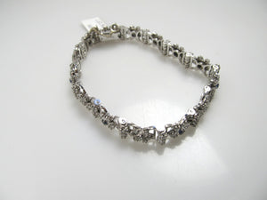 Jabel 18k White Gold Bracelet With 1.25cts In Diamonds, Sapphires. Circa 1940