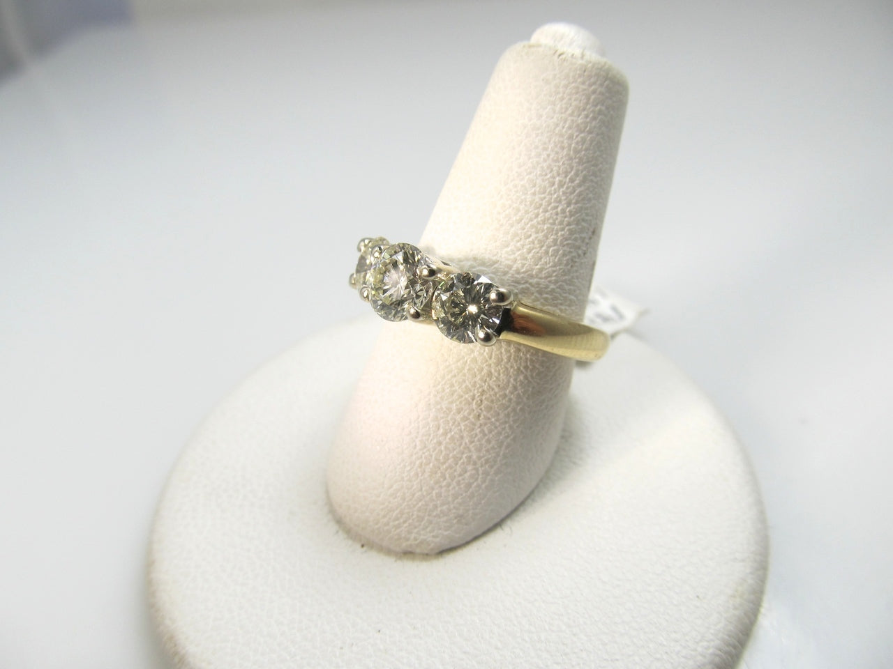 14k ring with 3 diamonds totaling 1.46cts