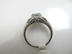 Antique Platinum Filigree Ring With A 1ct Center Diamond, Circa 1920