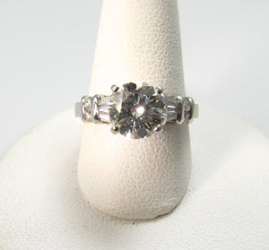 Modern Estate Platinum Engagement Ring With A 1.75ct Center Diamond