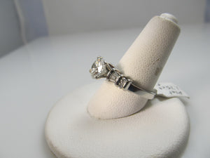 Modern Estate Platinum Engagement Ring With A 1.75ct Center Diamond