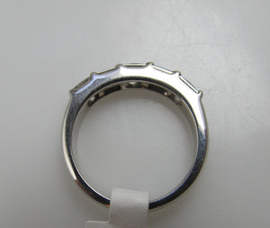 14k White Gold Band With .80cts In Baguette And Princess Cut Diamonds