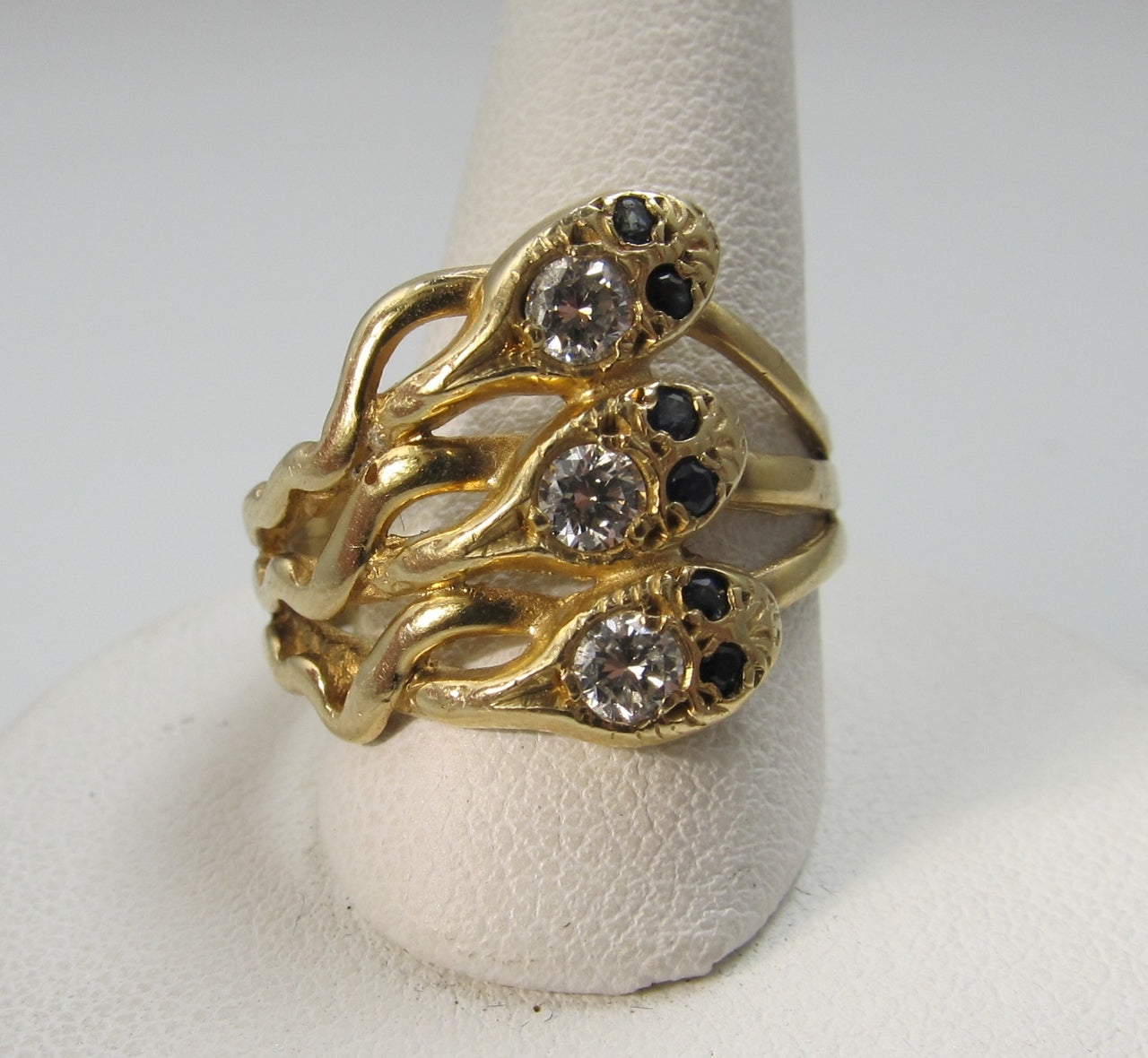 Vintage 14k gold snake ring, victorious cape may