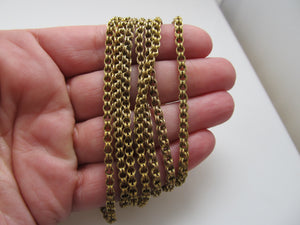 Long antique 14k yellow gold chain