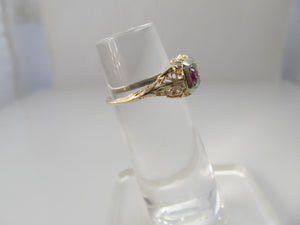 Vintage ruby sapphire diamond ring