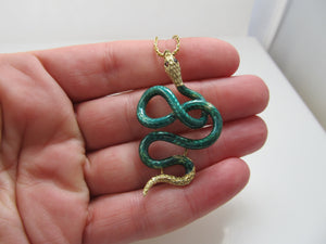 Large vintage ruby snake necklace