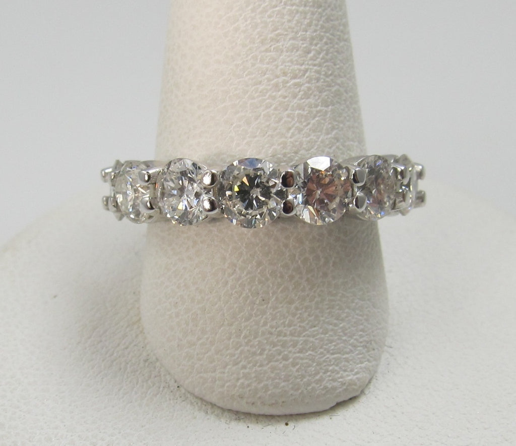 2.30ct Share Prong Diamond Band, 7 Stones, 14k White Gold