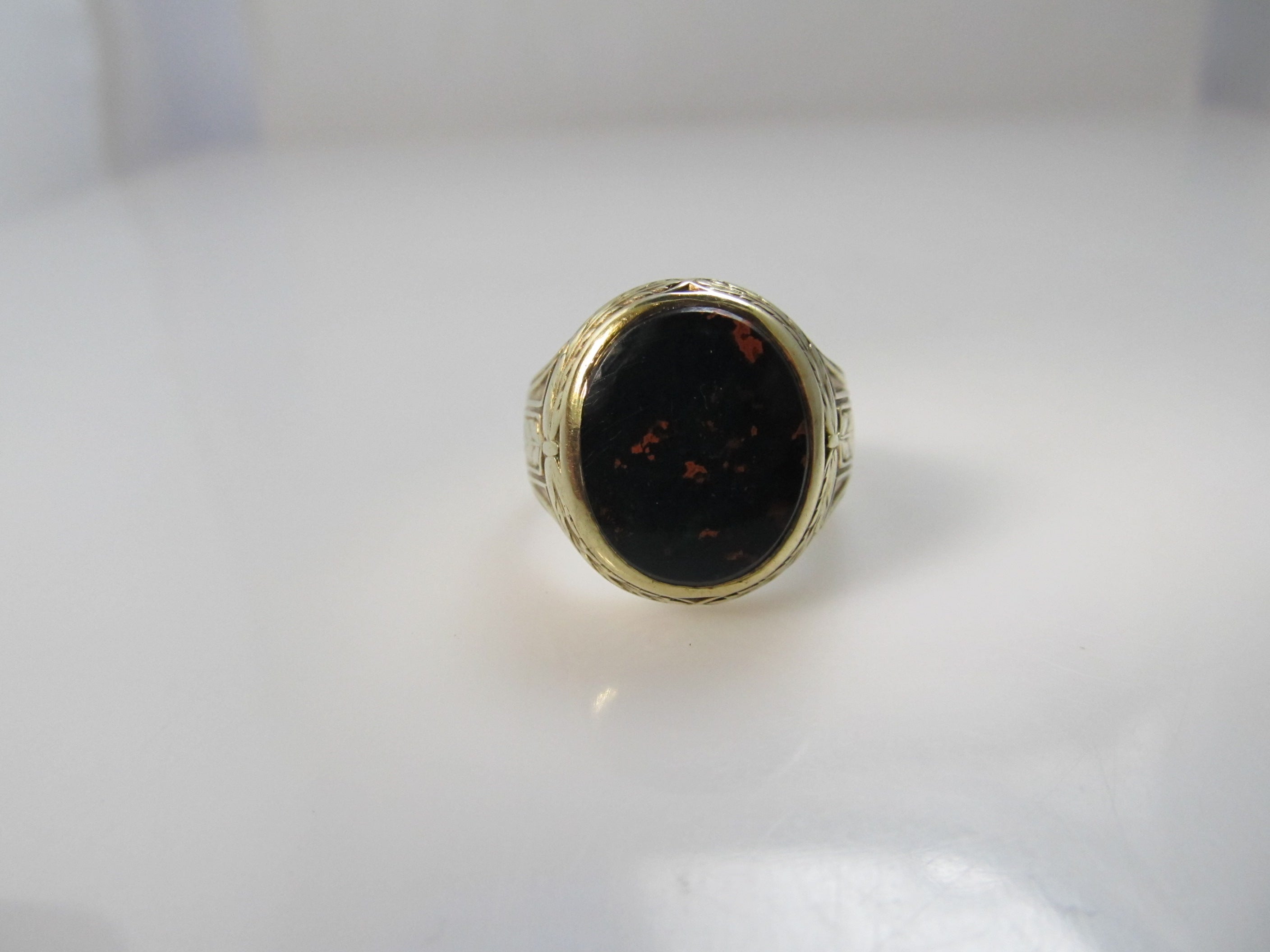 Art Deco bloodstone ring