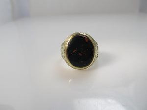 Art Deco bloodstone ring