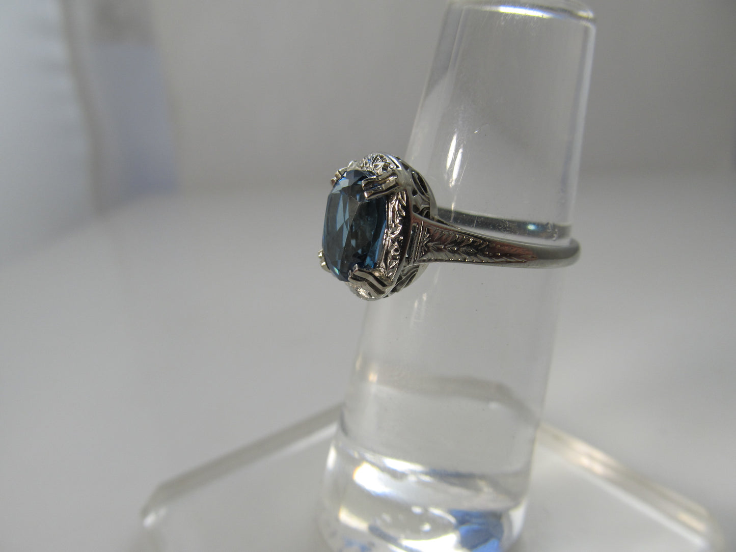 Vintage London blue topaz ring