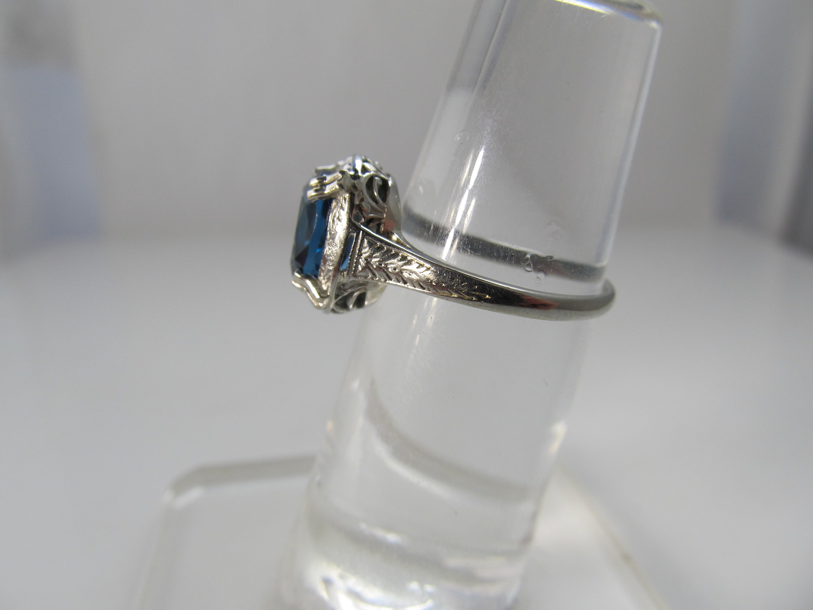 Vintage London blue topaz ring