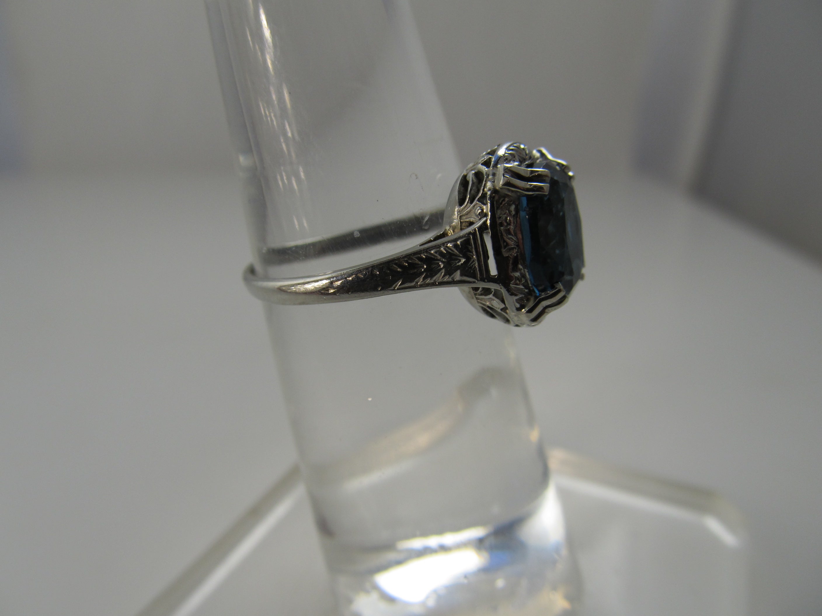 Vintage London blue topaz ring