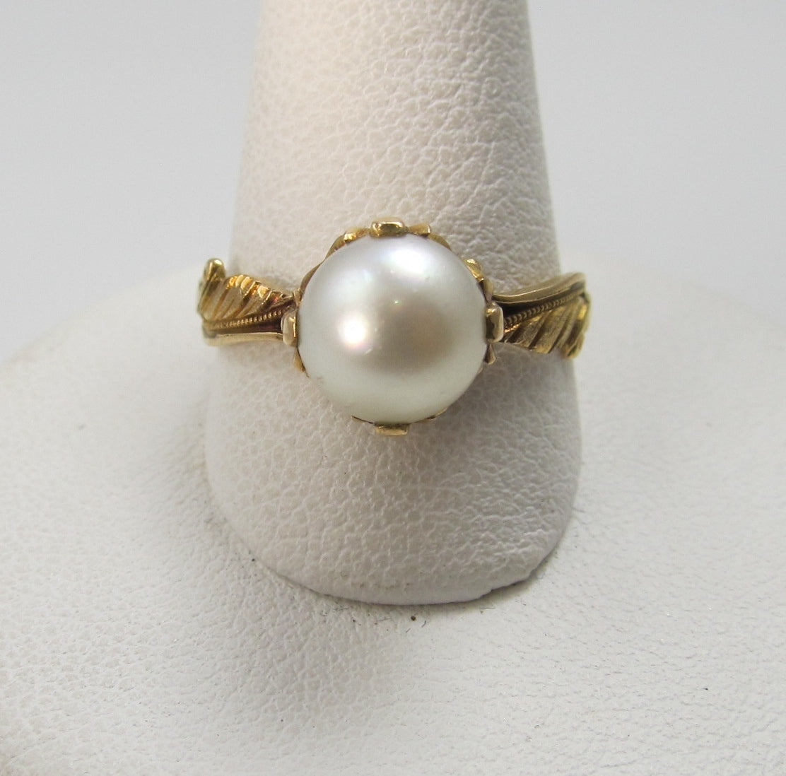 18k Yellow Gold Ring With A Pearl, Circa 1930