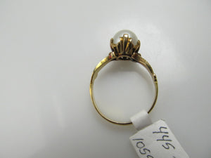 18k Yellow Gold Ring With A Pearl, Circa 1930