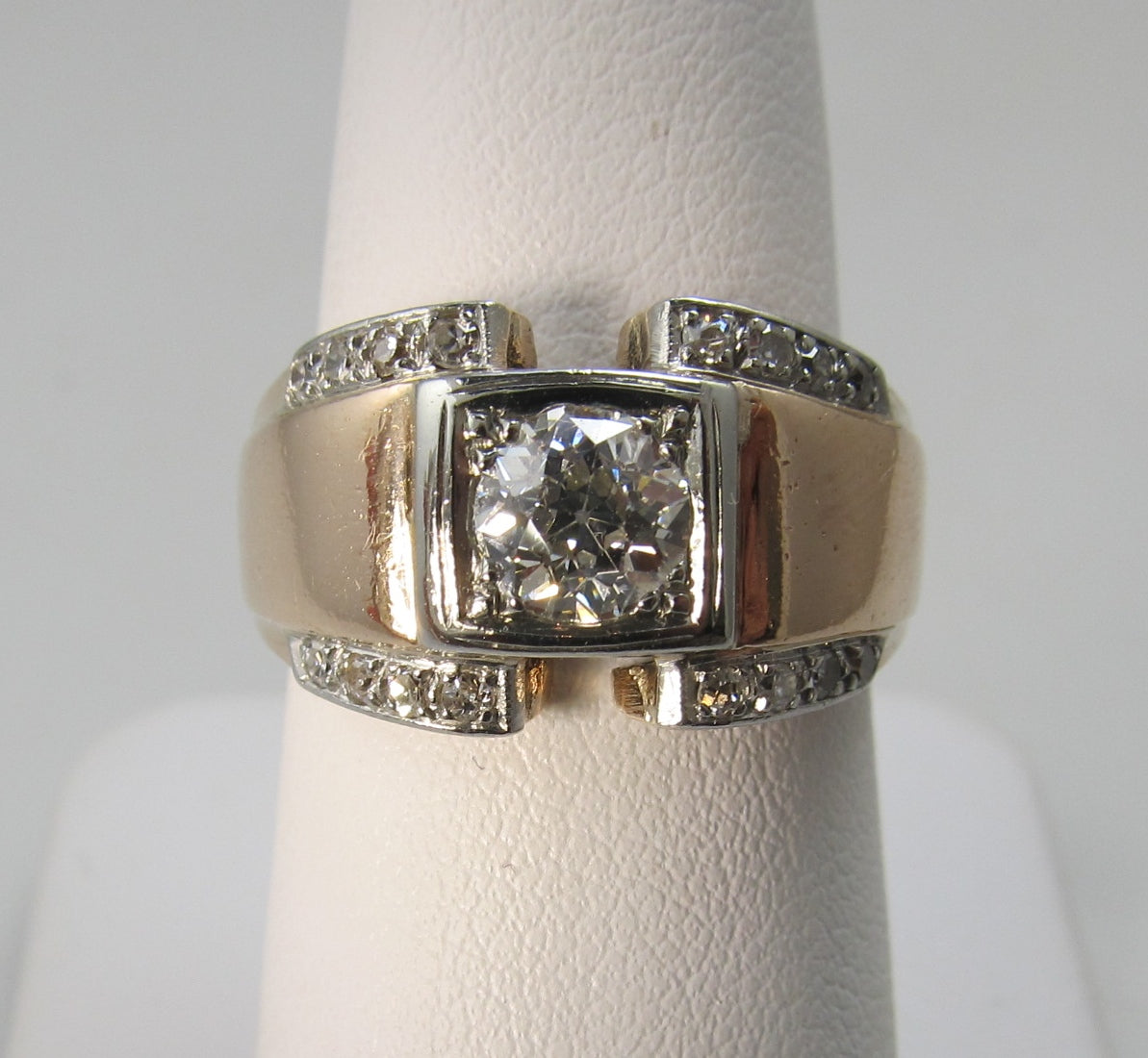 Vintage .75ct rose gold diamond ring